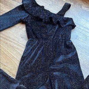 Zara Black Sparkle Jumpsuit with Iridescent Dots